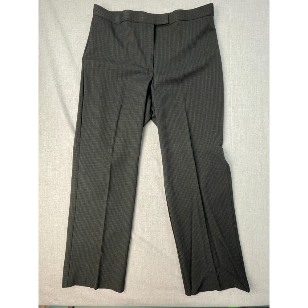 Sag Harbor Women's Stretch Petite 14P Dark Grey Plaid Casual Formal Dress Pants